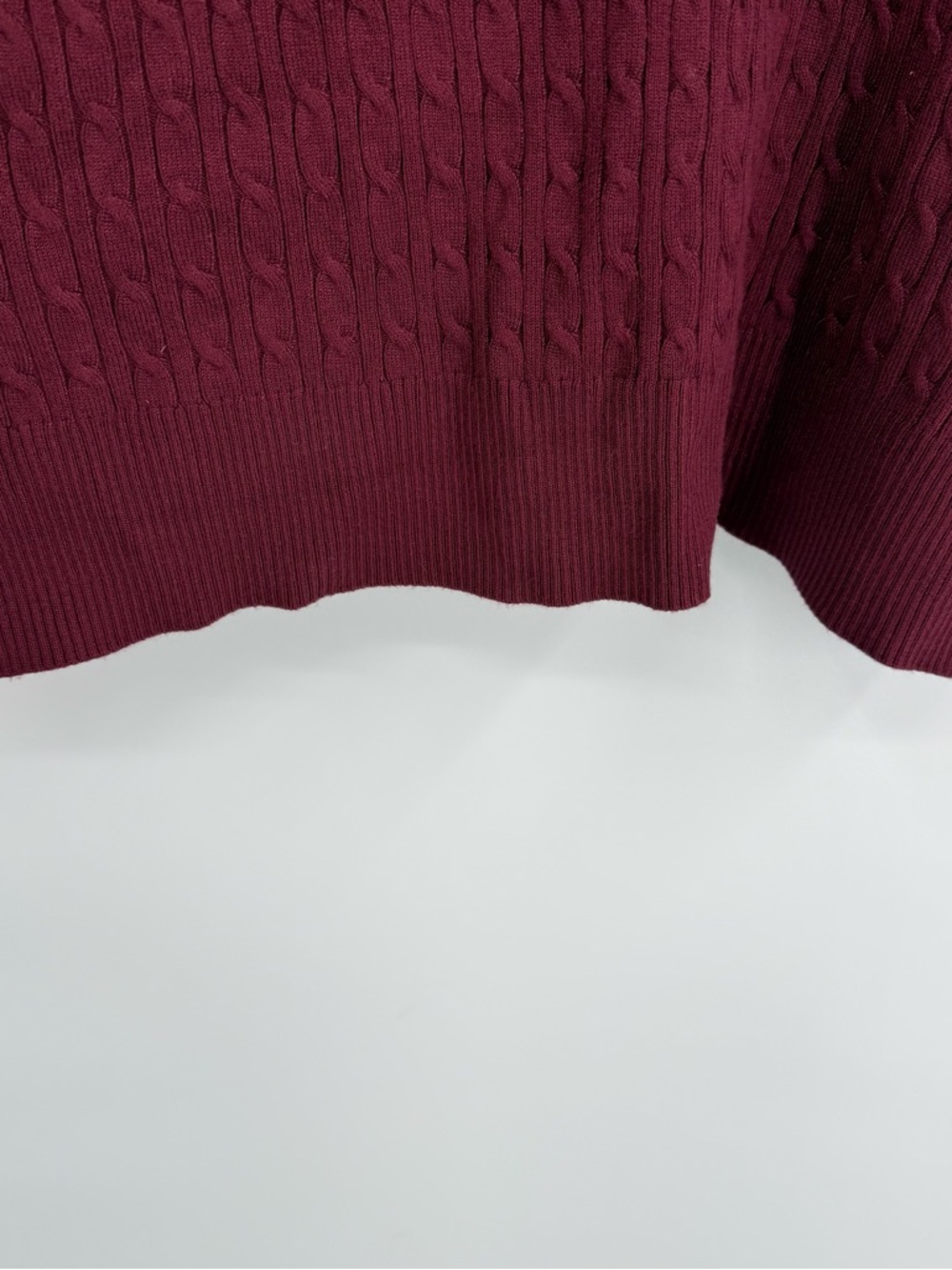 Outlander Torrid Cable Knit Sweater Women’s Size 4X Burgundy Maroon V Neck - Picture 3 of 8